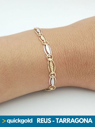 035-05-00529 PULSERA DE ORO DE 18K  HOJAS 