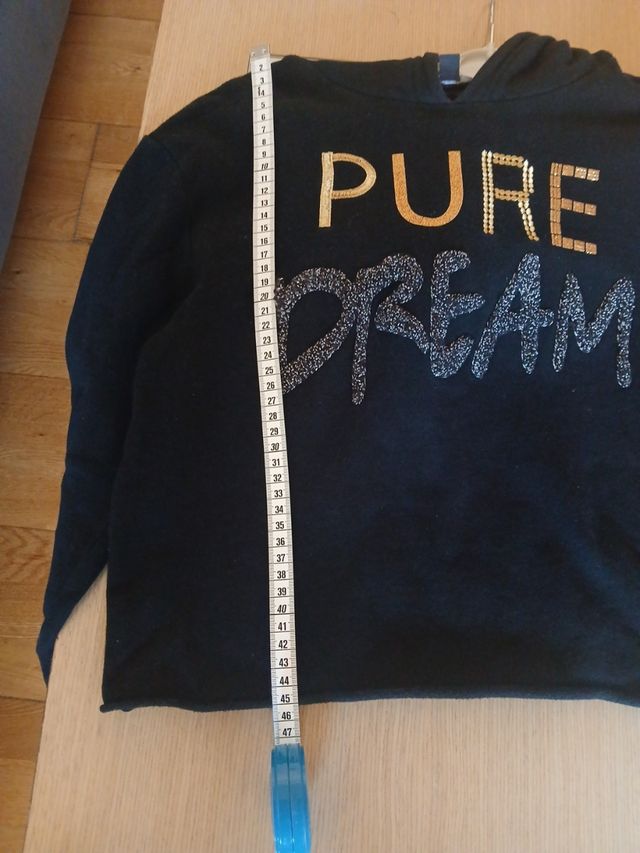 Sudadera negra corta Kiabi talla 12