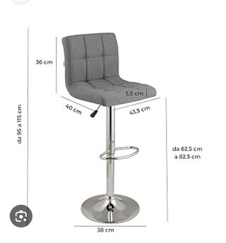 Silla de Bar Regulable Gris, 15€ cada una