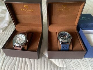 Relojes Skyline Plata y Marrón