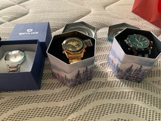 Relojes Skyline Plata y Marrón
