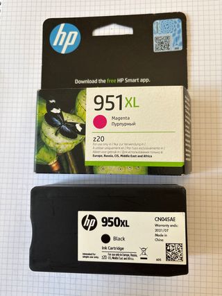 Cartuchos de tinta HP 951XL Magenta y 950XL Negro