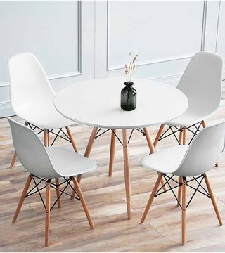 Mesa Comedor Redonda Nórdica Blanca