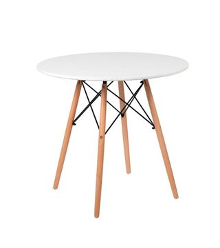 Mesa Comedor Redonda Nórdica Blanca