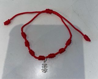 Pulsera 7 Nudos Protección Cruz Caravaca Plata