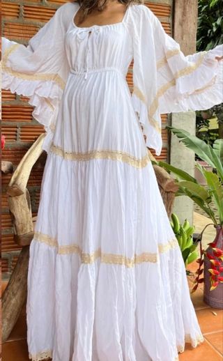Vestido Bohemio Hippie Blanco