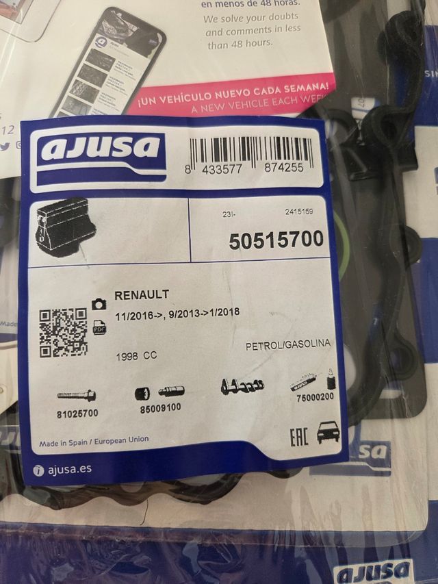 Juego de Juntas AJUSA Renault Duster 1.9