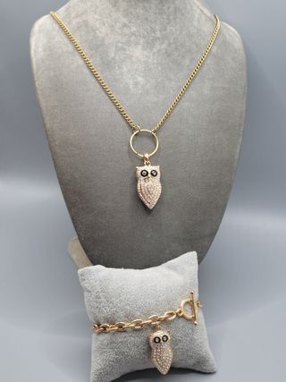 Conjunto de collar y pulsera de búho