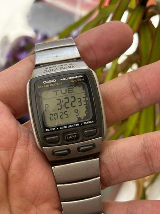Casio DB-37H Data Bank Reloj Plata