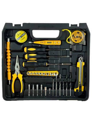 Maletín de herramientas con taladro y accesorios