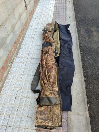 Cañas y funda de carpfishing