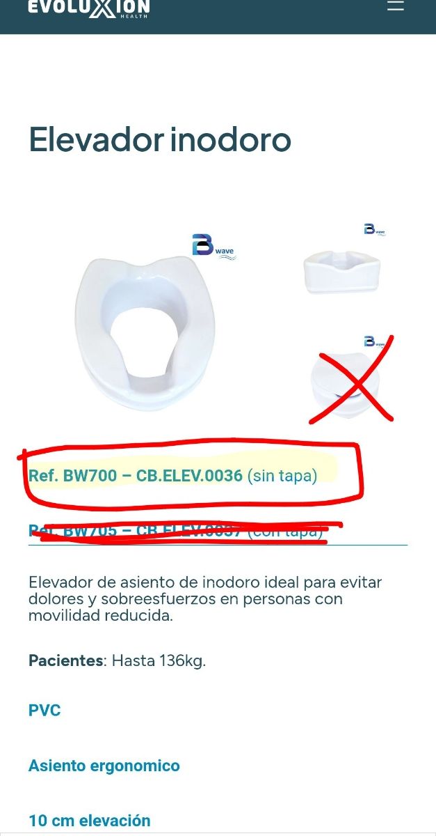 Bwave Asiento Elevado Inodoro sin tapa blanco