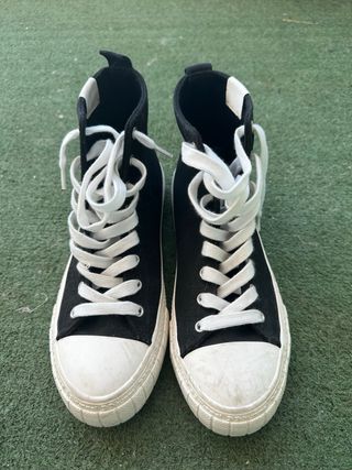 Zapatillas botín lona negras