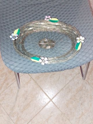 Vassoio in Rame Intrecciato Decorato