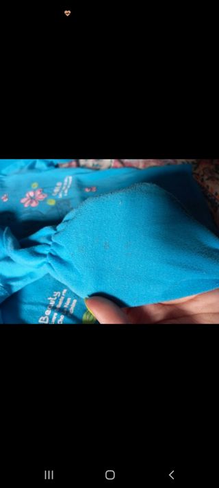 Maglietta bambina blu con fiori