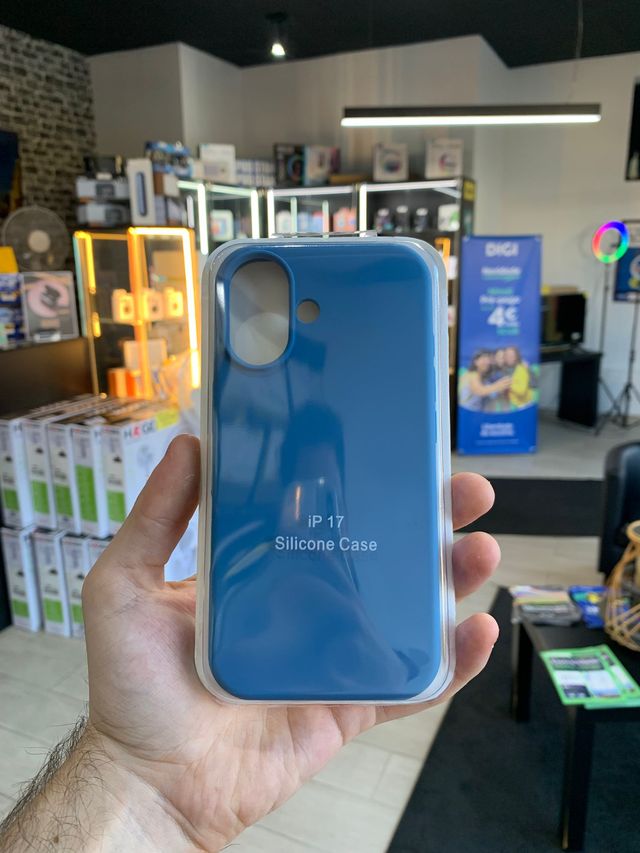 Capa Silicone para iPhone 17 Azul
