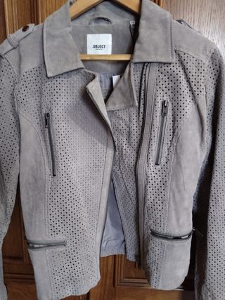 Cazadora OBJECT Beige Perforada Talla M