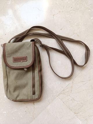 Bolso bandolera Coronel Tapioca verde y marrón 