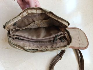 Bolso bandolera Coronel Tapioca verde y marrón 