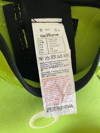Traje neopreno infantil talla 12