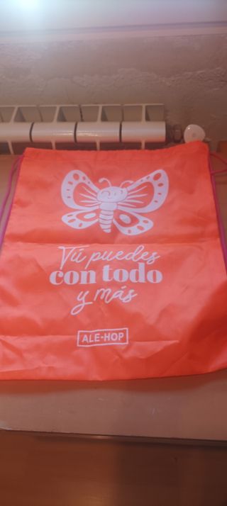 Mochila Ale-hop Naranja y Blanca