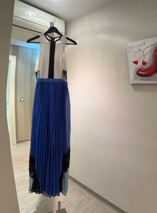Vestido de fiesta azul y negro talla 42