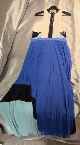 Vestido de fiesta azul y negro talla 42