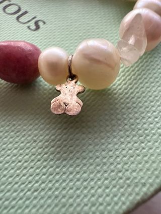 Pulsera Tous piedras rosas y blancas