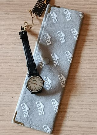 Lotus Reloj Mujer Negro Vintage Nuevo