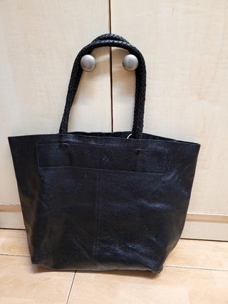 Bolso shopper piel Maje negro