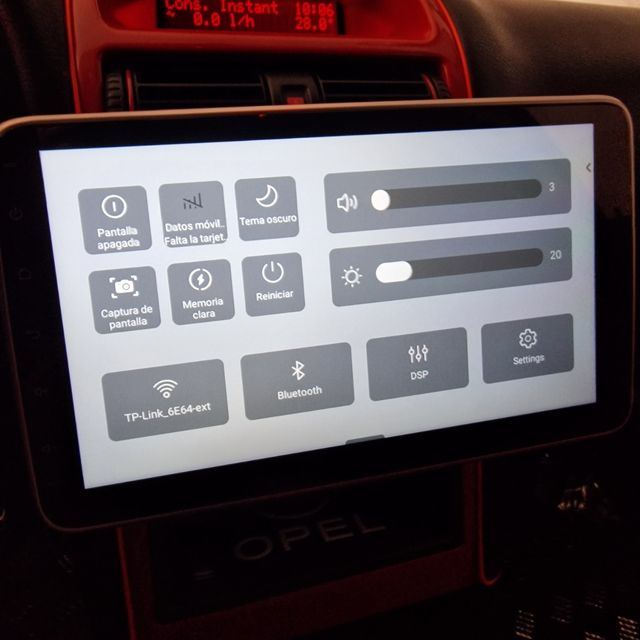 Radio Android 1 DIN 10.1" 8 GB+128 GB WiFi GPS 5G