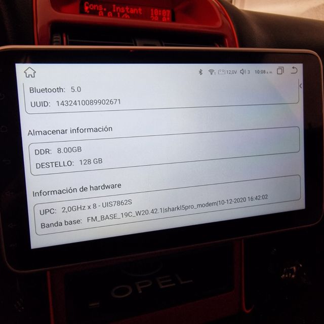 Radio Android 1 DIN 10.1" 8 GB+128 GB WiFi GPS 5G