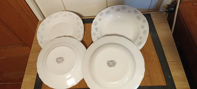 12 Platos Harmonia Cerámica/Porcelana