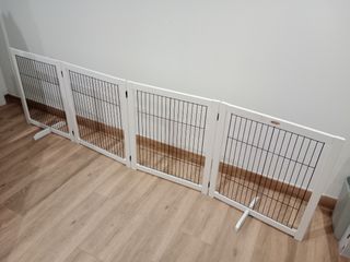 Barrera Seguridad Madera Plegable PawHut