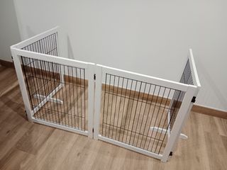Barrera Seguridad Madera Plegable PawHut