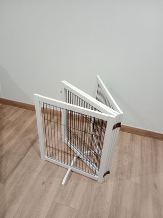 Barrera Seguridad Madera Plegable PawHut