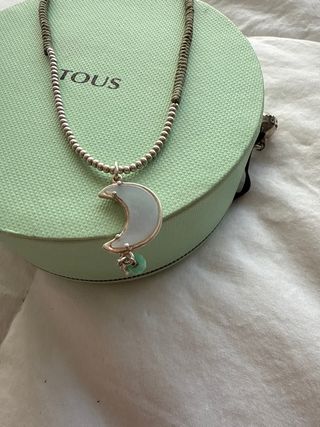 Collar Tous Luna Plata y Cuero