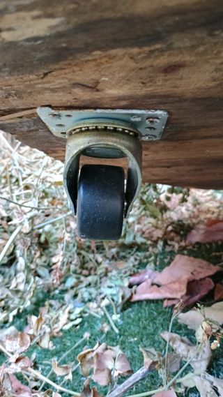 Mesa Bobina Madera y Cristal 60cm