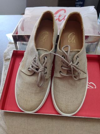 Bimbo Eli Sneakers Lino Beige N 34 perfette
