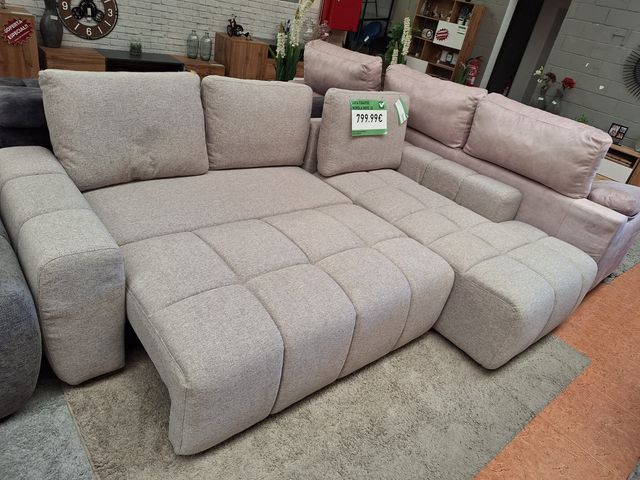 Sofá cama beige 260x175