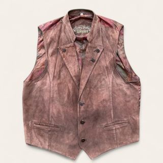 Chaleco de Piel Estilo Western