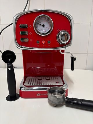 Cafetera Espresso Mandine Roja Retro