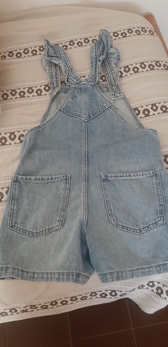 Salopette in jeans corta bambina