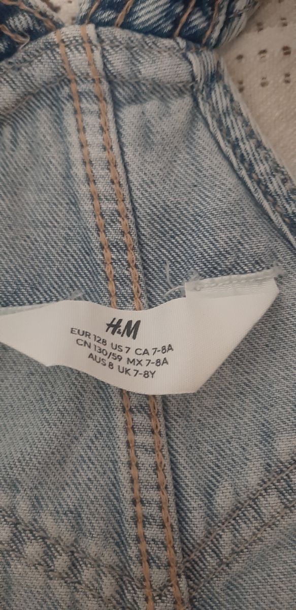 Salopette in jeans corta bambina