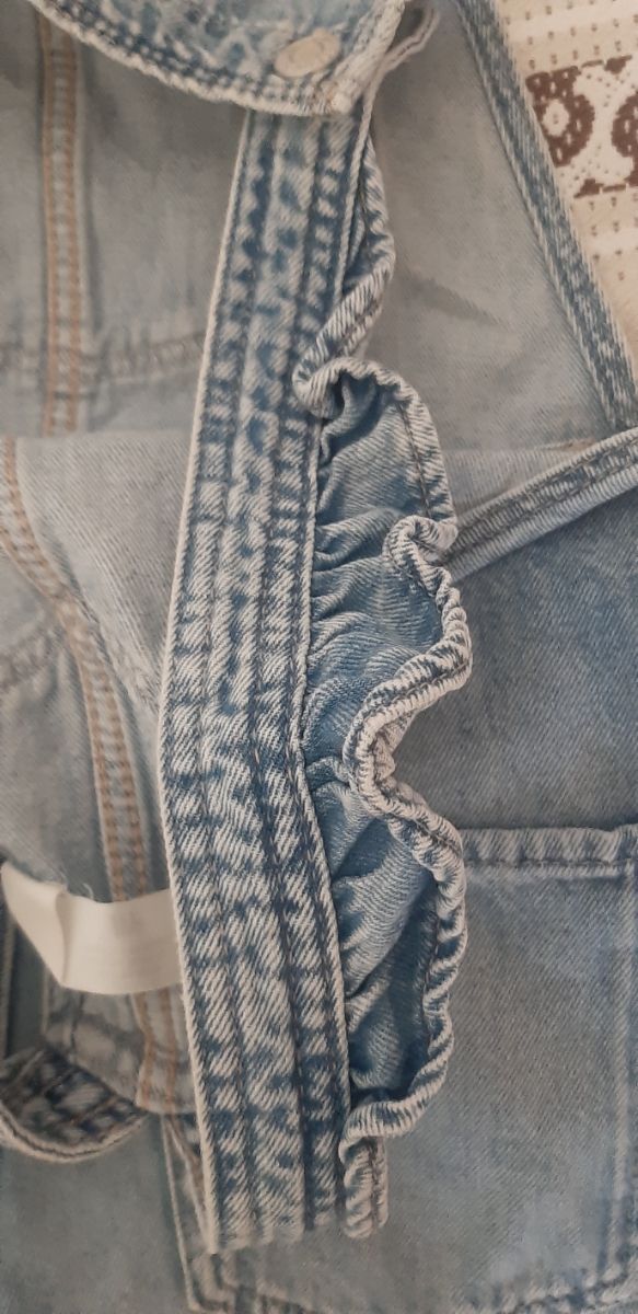 Salopette in jeans corta bambina