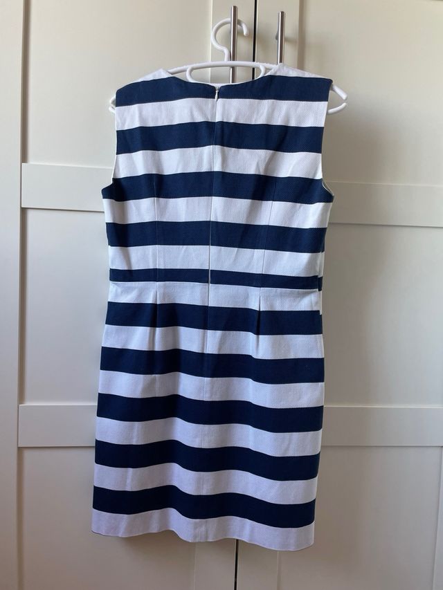 Vestido Rayas Azul Marino y Blanco