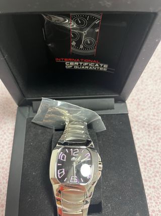 Reloj Lotus Mujer Plata y Negro morado
