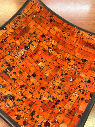 Centrotavola Mosaico Arancione Vetro