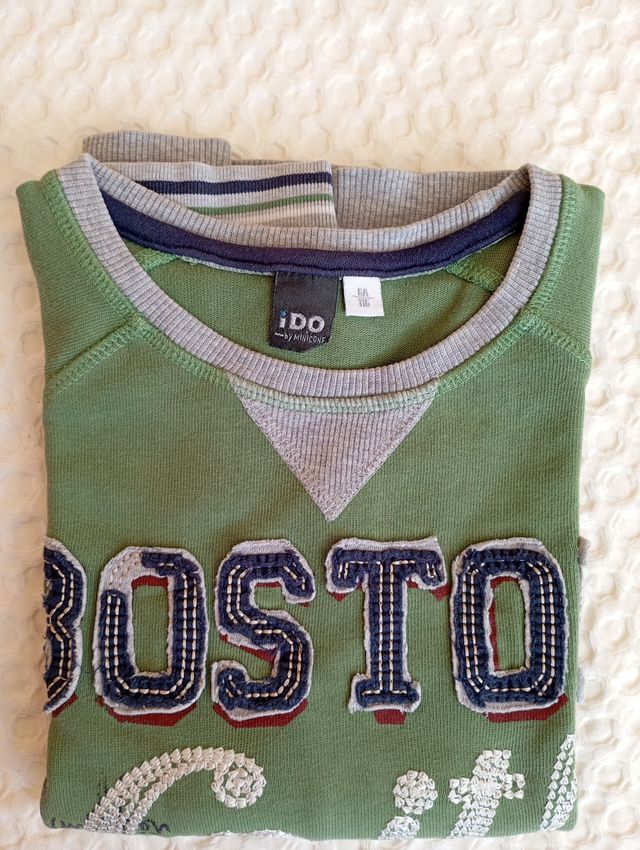 Felpa verde con inscription Boston Go it! - iDo