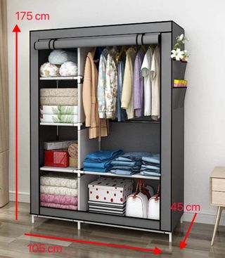 Armadio portascope in tessuto grigio